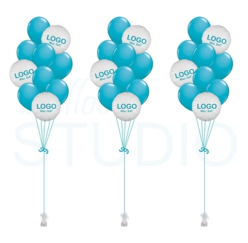 [Set of 3] Custom Printed Vinyl Hybrid Balloon Bouquets of 10