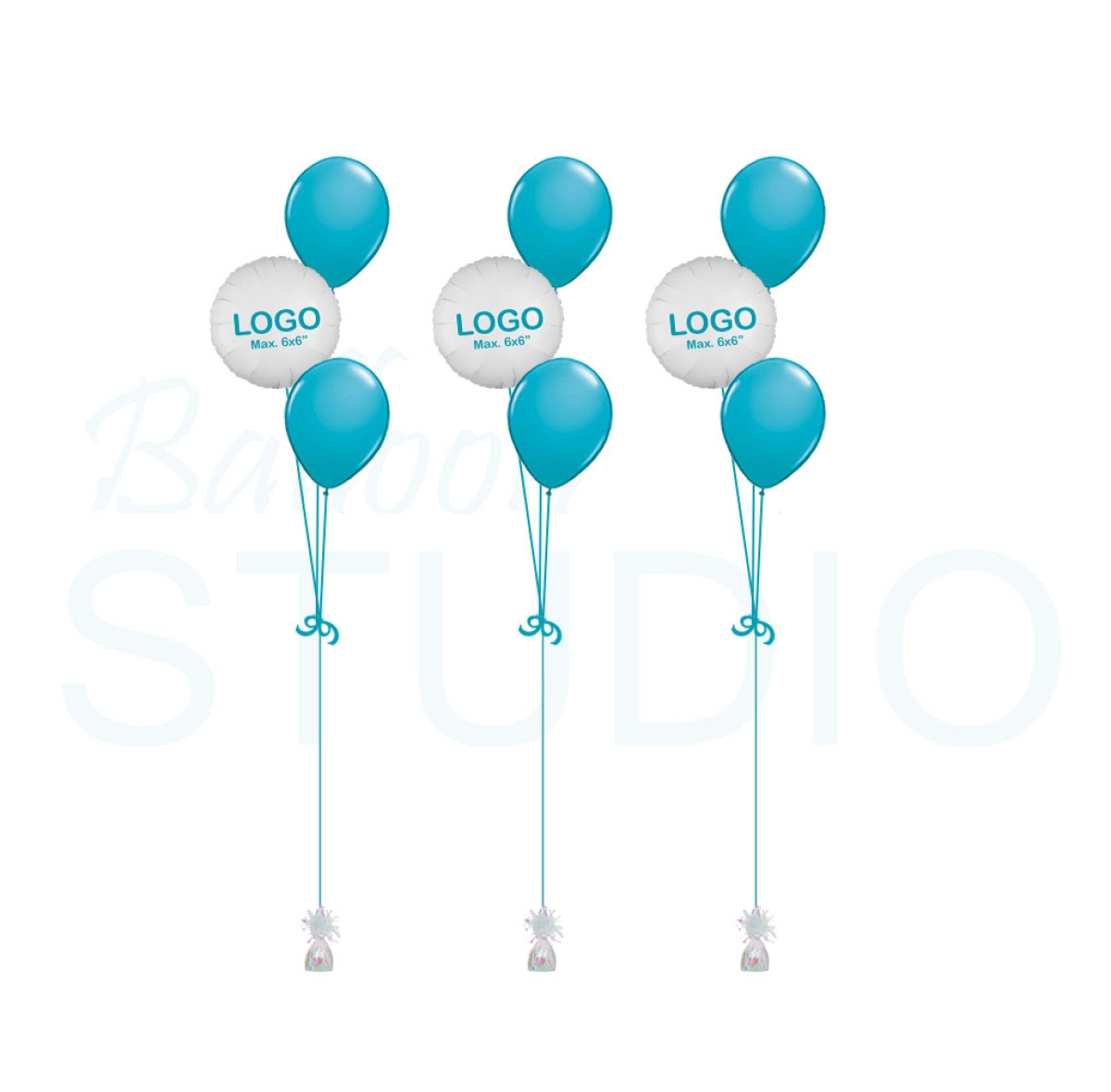[Set of 3] Custom Printed Vinyl Hybrid Balloon Bouquets of 3 