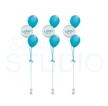 [Set of 3] Custom Printed Vinyl Hybrid Balloon Bouquets of 3 