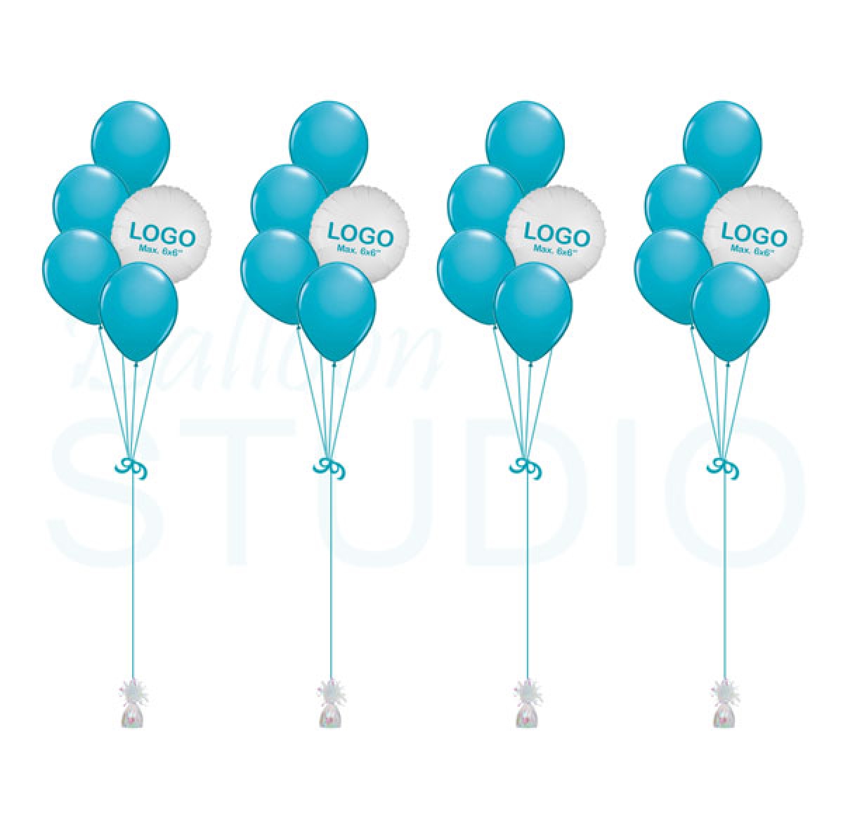 [Set of 4] Custom Printed Vinyl Hybrid Balloon Bouquets of 5