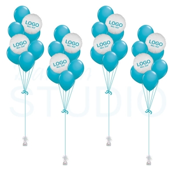 [Set of 4 Custom Printed Vinyl Hybrid Balloon Bouquets of 7