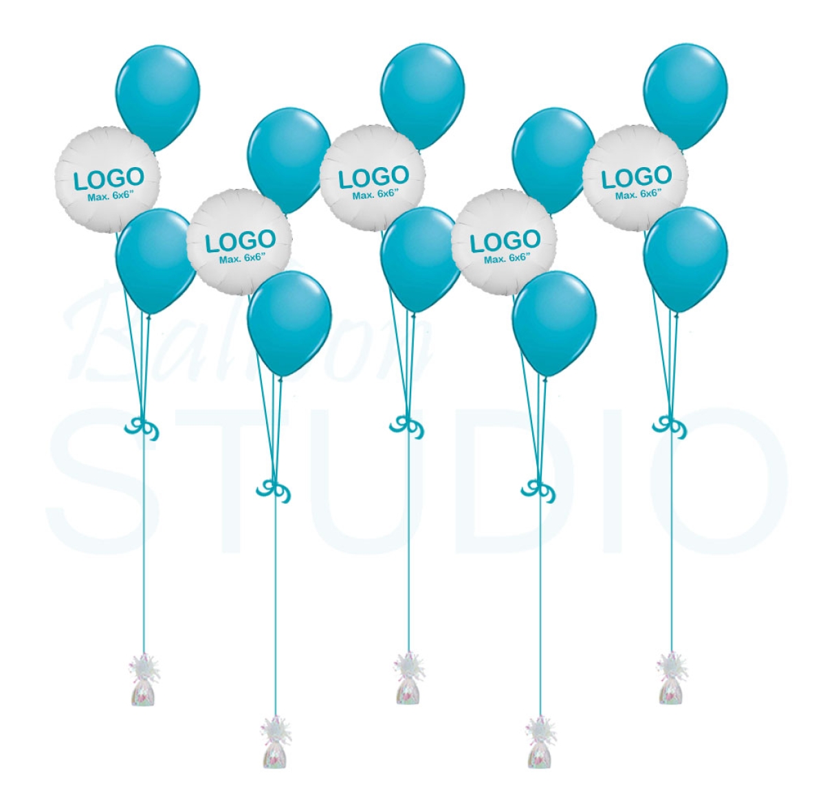 [Set of 5] Custom Printed Vinyl Hybrid Balloon Bouquets of 3