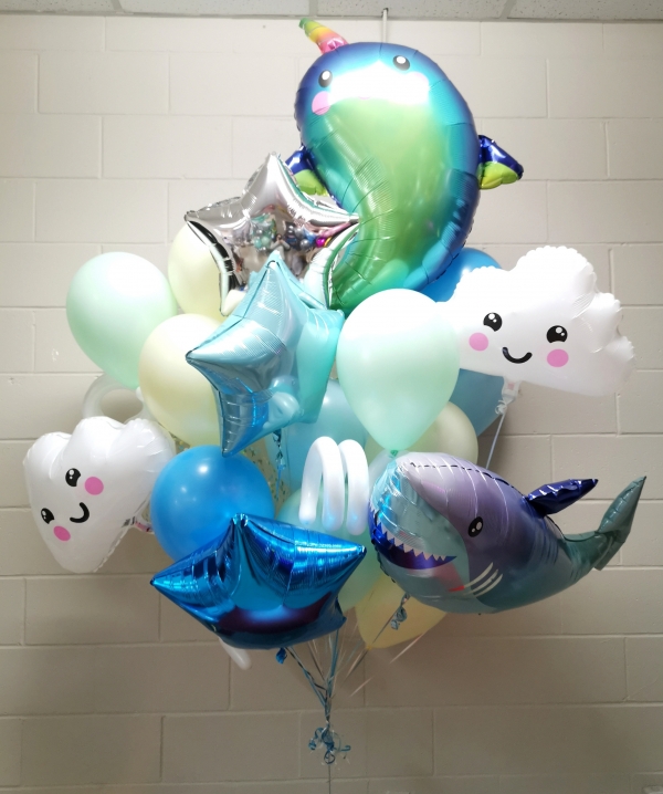 A Cloudy Ocean Balloon Bouquet
