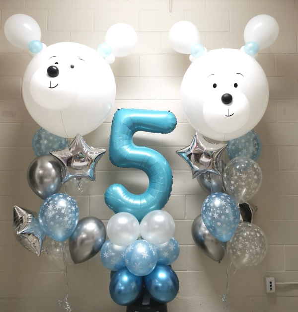 Adorable Polar Bear Pick an Age Balloon Bundle 