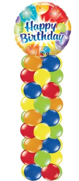 7FT Birthday Column Rainbow INDOOR