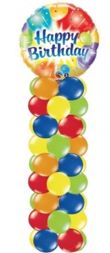 7FT Birthday Column Rainbow INDOOR