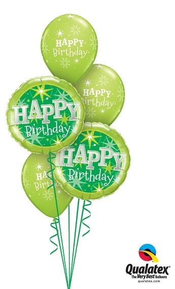 Birthday Sparkle Lime Bouquet 1 