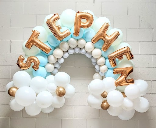 Air Filled Custom Name Pastel Rainbow Arch - 6 Character Max