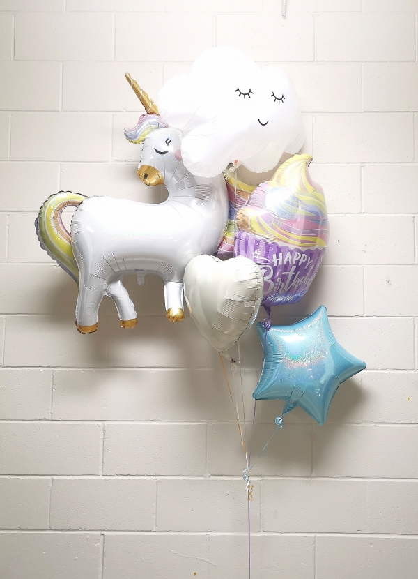 All Foil Dazzler Unicorn & Cloud Balloon Bouquet