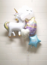 All Foil Dazzler Unicorn & Cloud Balloon Bouquet