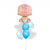 Baby Boy Bouquet with Hearts and Confetti