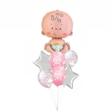 Baby Girl Bouquet with Stars and Confetti
