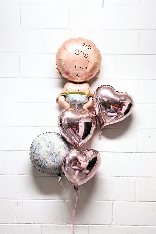 Baby & Leaves Neutral Balloon Bouquet