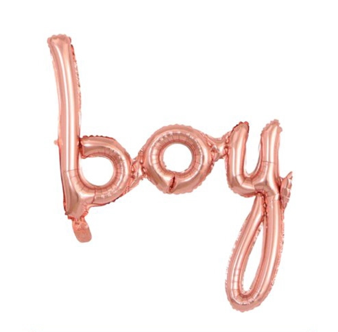 Baby Script Boy Rose Gold
