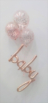 Baby Script Rose Gold Confetti Bouquet 