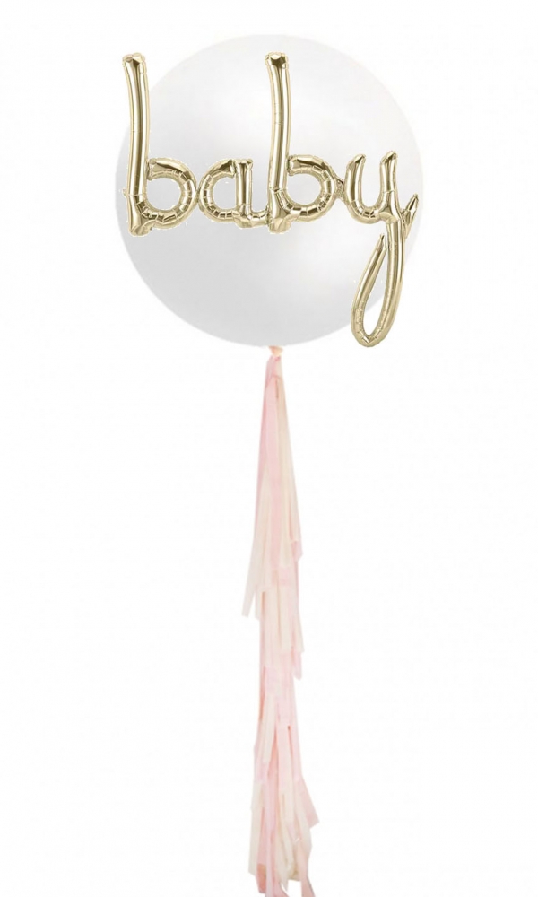 Baby Script Tassel Balloon