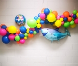 [10FT] Organic Bright & Colourful Baby Shark Balloon Garland