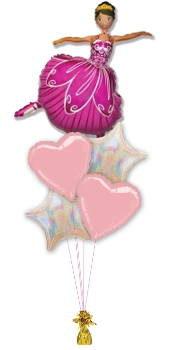 Ballerina Birthday Hearts and Stars Bouquet