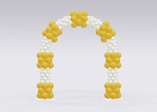 Balloon Arch Gold and White 2