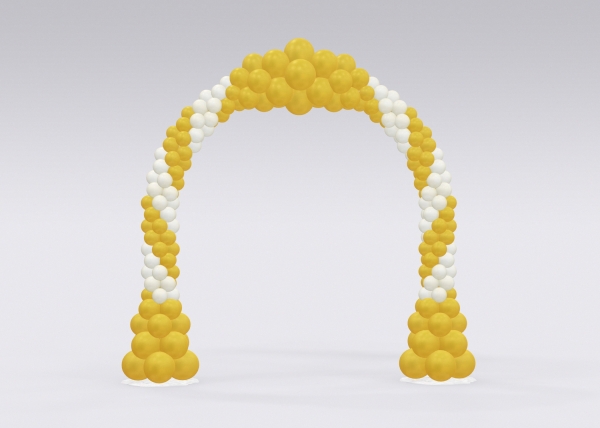 Balloon Arch Gold and White 3