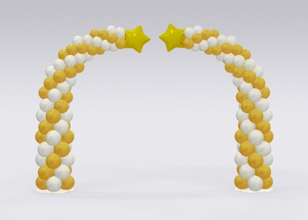 Shooting Star Balloon Arch Gold and White