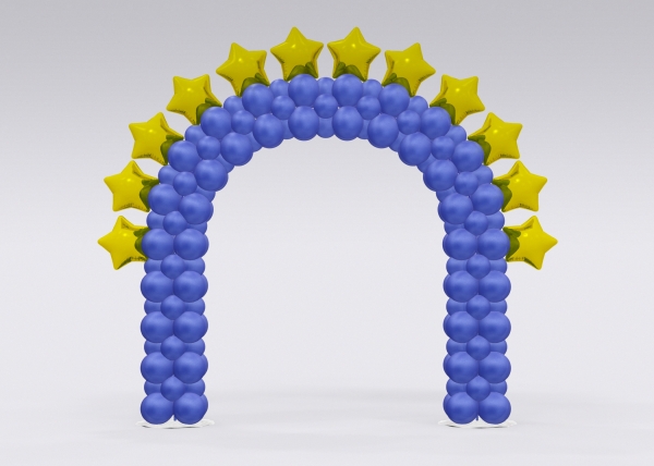 [10x10FT] Alternating Grand Balloon Arch with Stars