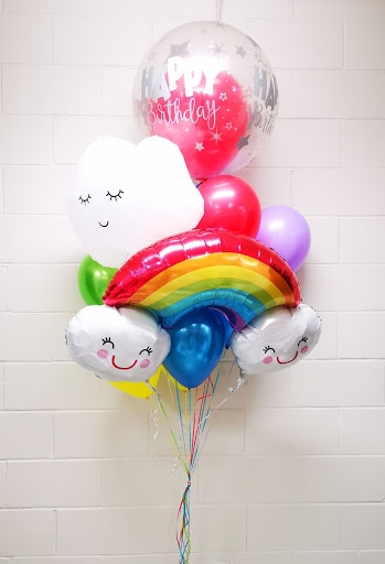 Balloon in a Balloon Joyful Rainbow Balloon Bouquet
