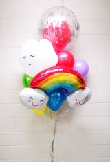 Balloon in a Balloon Joyful Rainbow Balloon Bouquet