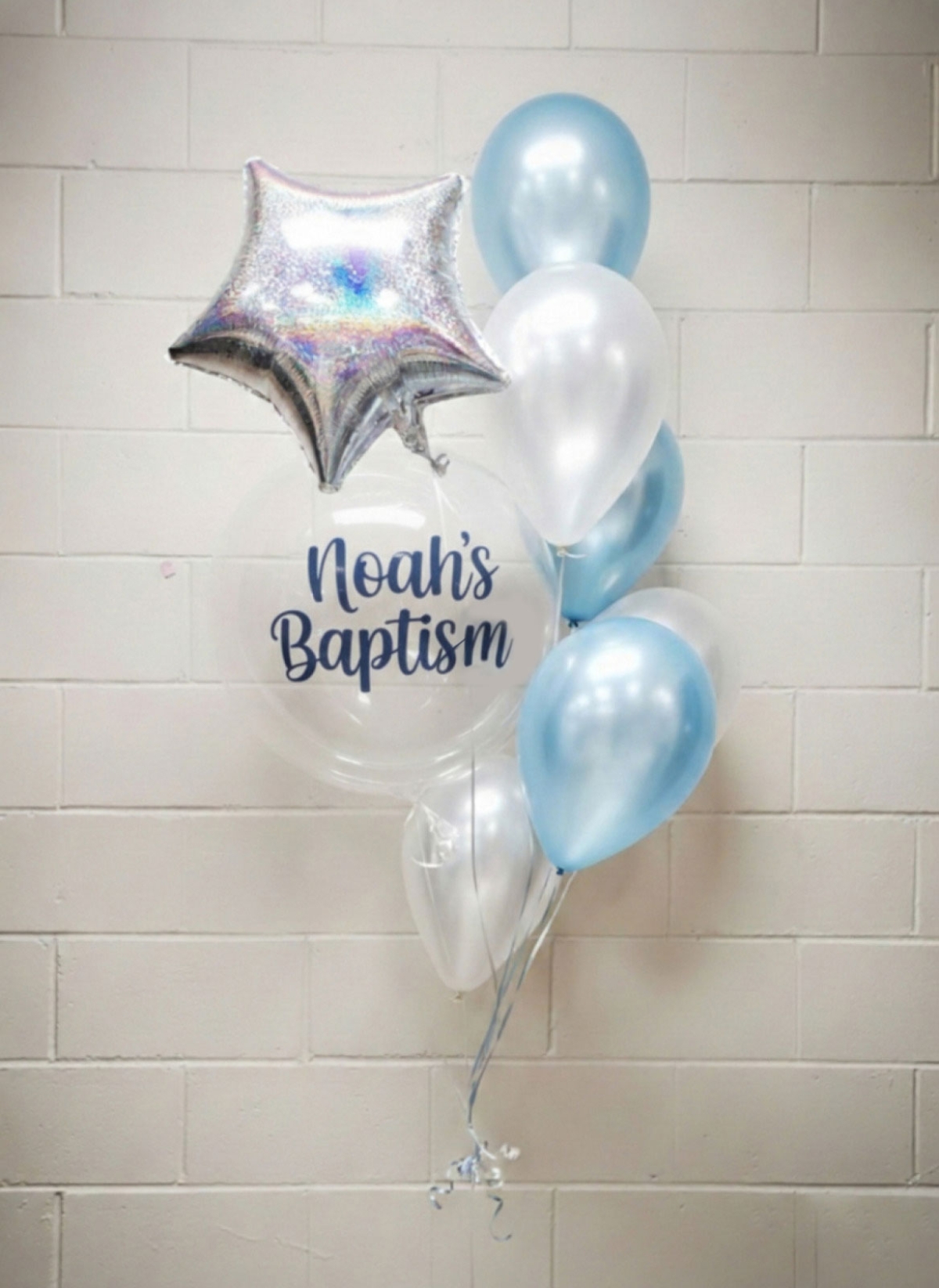 Baptism Custom Name Bubble Bouquet