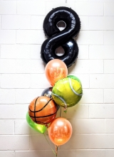 Basketball & Tennis Birthday Sports Balloon Bouquet