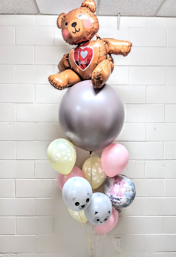 Beary Cute I Love You Balloon Bouquet Pink
