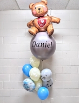 Beary Cute I Love You Custom Print Balloon Bouquet Blue