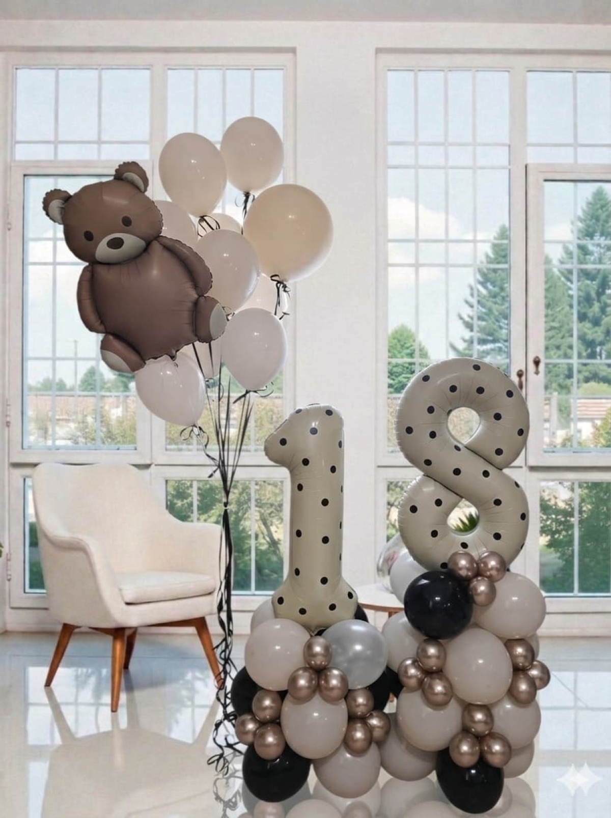 Beary Sweet Bows And Dots Stylish Hybrid Pick Your Age Birthday Set