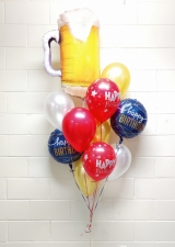 Beer Birthday Balloon Bouquet Red