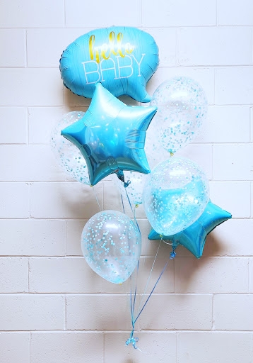 Big Bundle Of Blue Oh Baby Confetti Balloon Bouquet