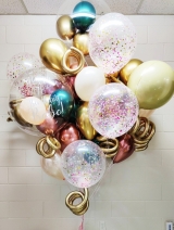 Biggest Uber Huge Ultimate Supreme Jumbo Jewel Sage Cream Pink & Rose gold Birthday Balloon Bouquet HG