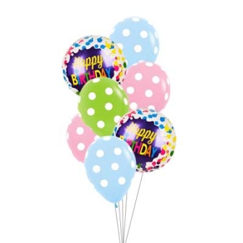 Polka Dot Birthday Bouquet Of 7