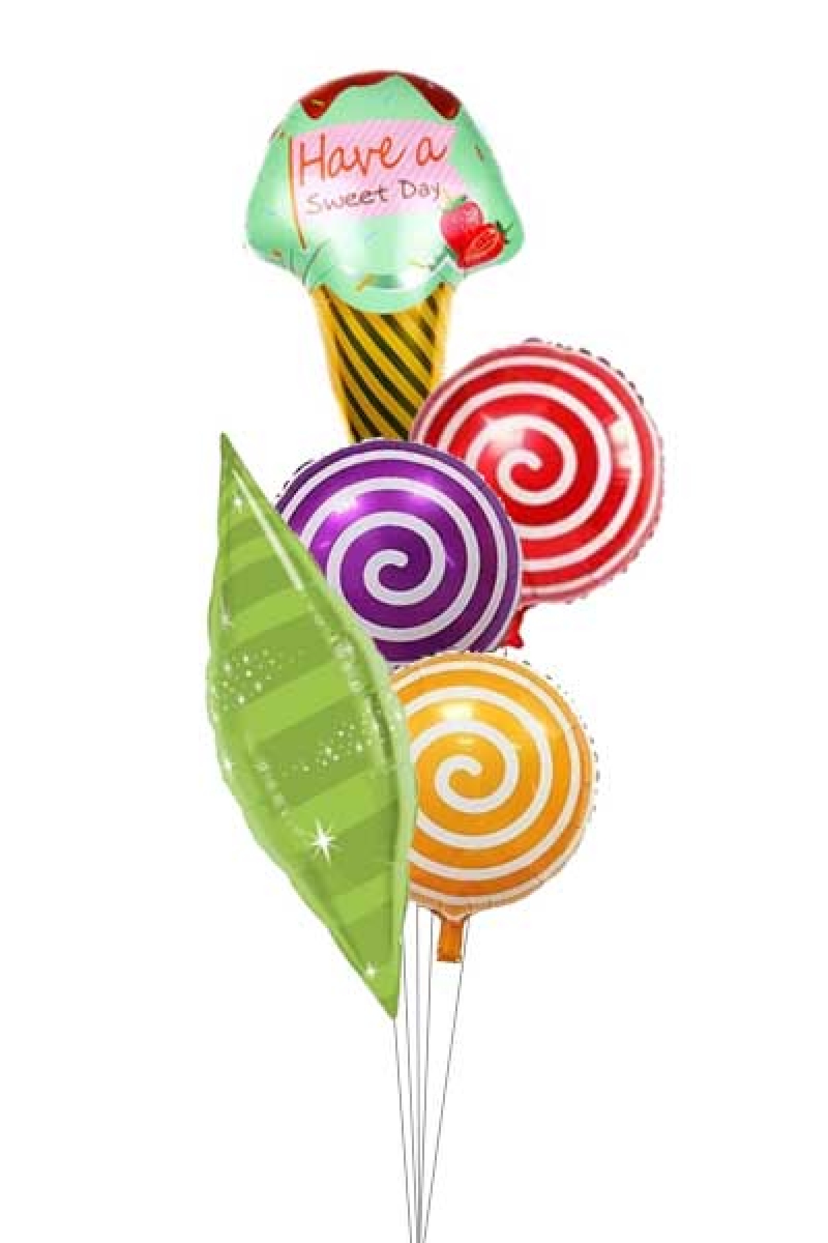 Swirl Lollipop Ice Cream Birthday Bouquet - Latex Free