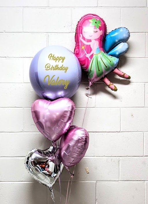 Birthday Fairy & Hearts Custom Print Bouquet