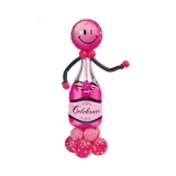 Birthday Pink Champagne Smiley Stand Up