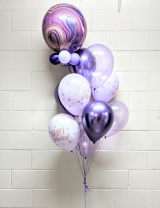 Birthday Purple Marble Fantasy Balloon Bouquet