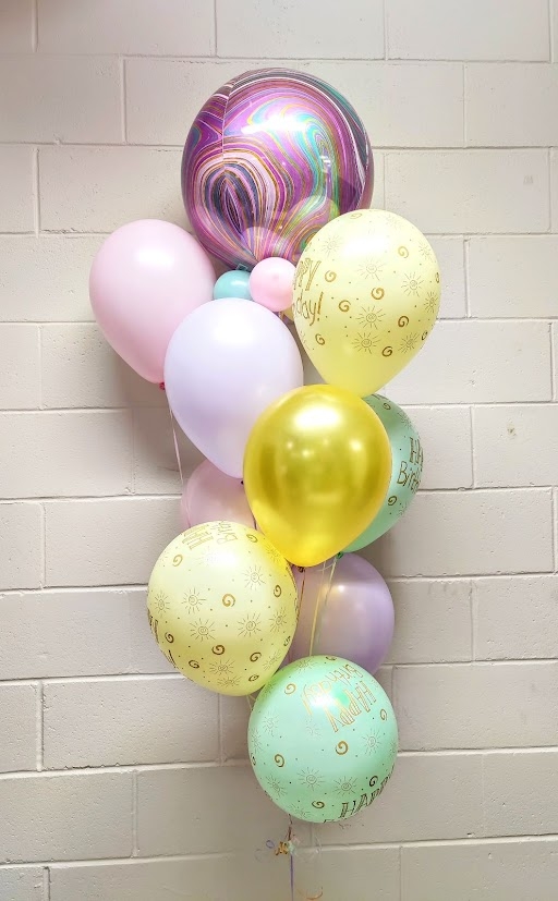 Birthday Rainbow Marble Fantasy Balloon Bouquet