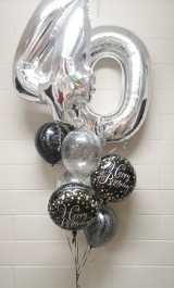 Black and Silver Pick an Age Balloon Bouquet