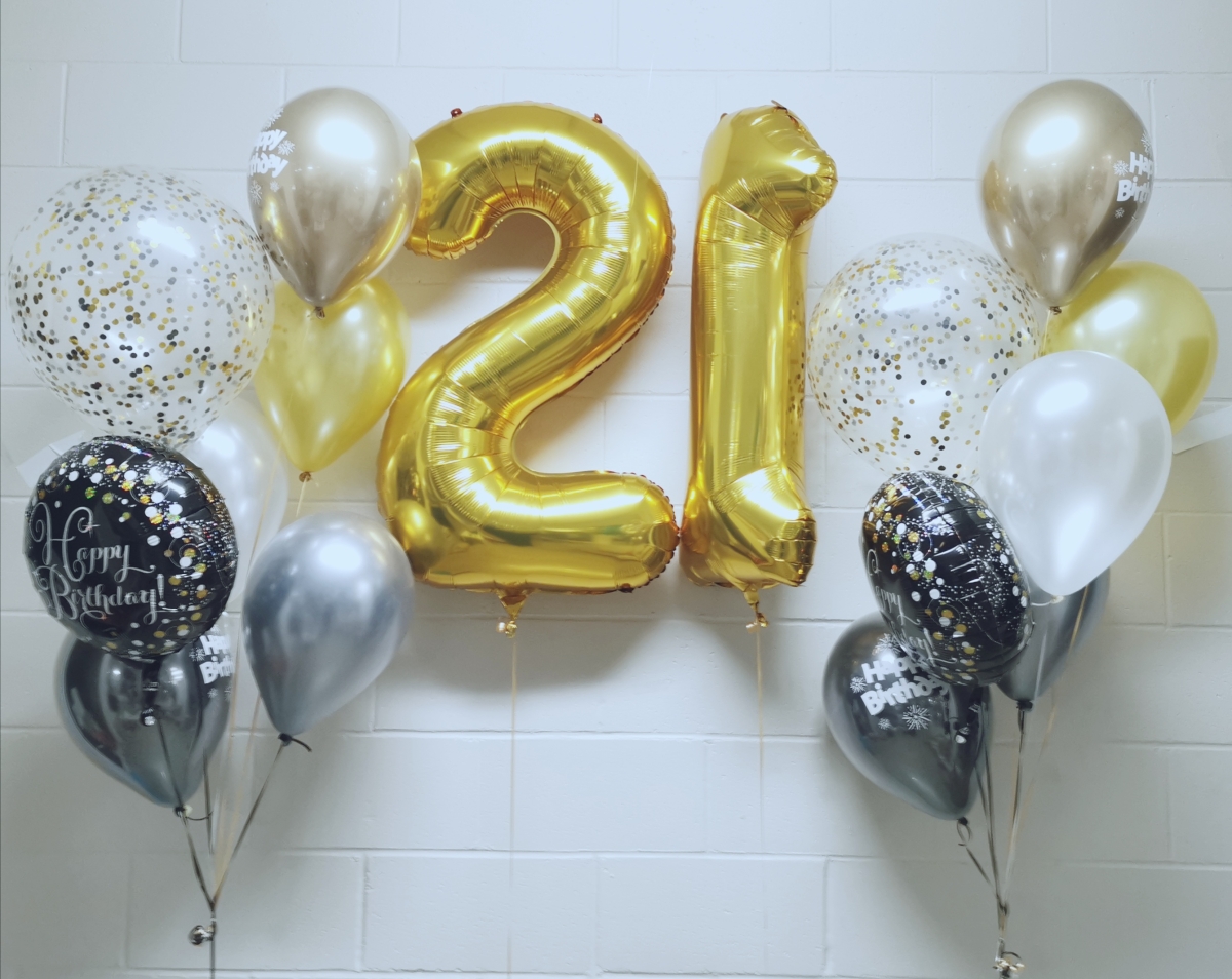 Black & Gold Ombre Blush Confetti Bouquet Pick An Age Double