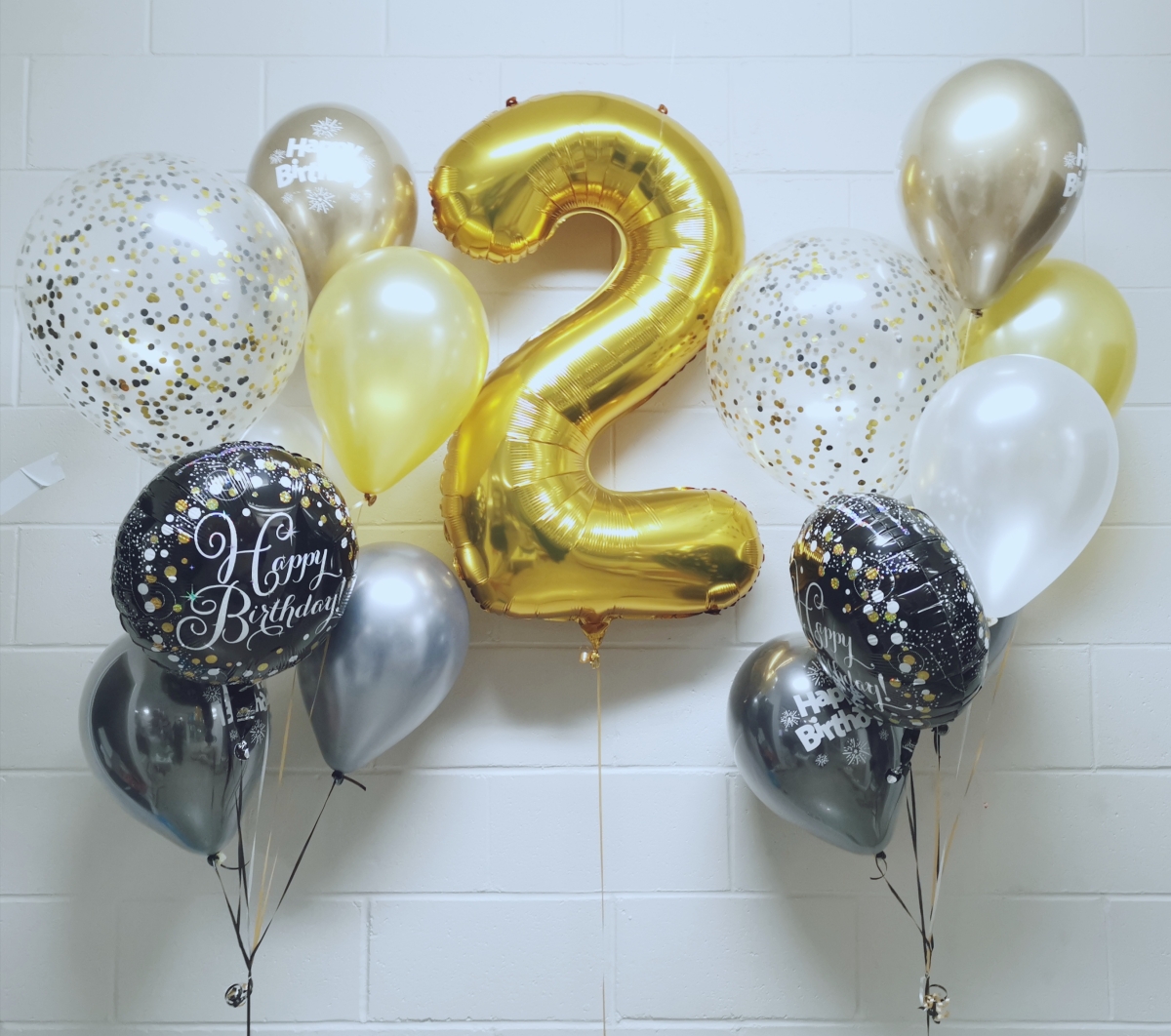 Black & Gold Ombre Blush Confetti Bouquet Pick An Age Single