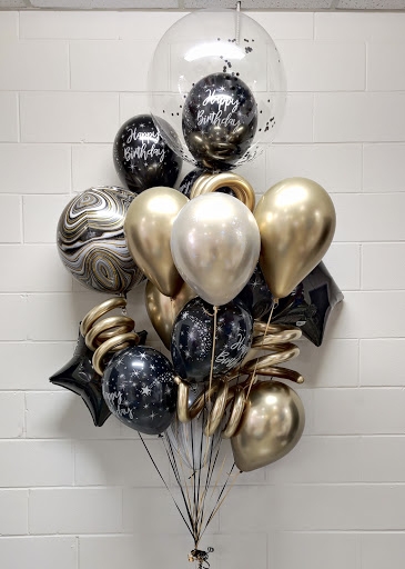 Black Jewel Tone Birthday Balloon Bouquet