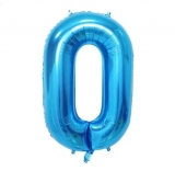 Blue foil number 0 balloon