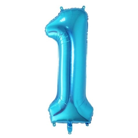 Blue foil number 1 balloon