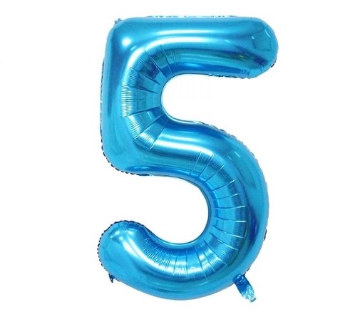 Blue foil number 5 balloon