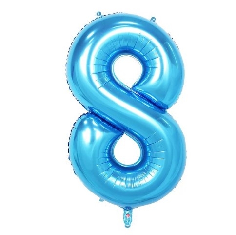 Blue foil number 8 balloon